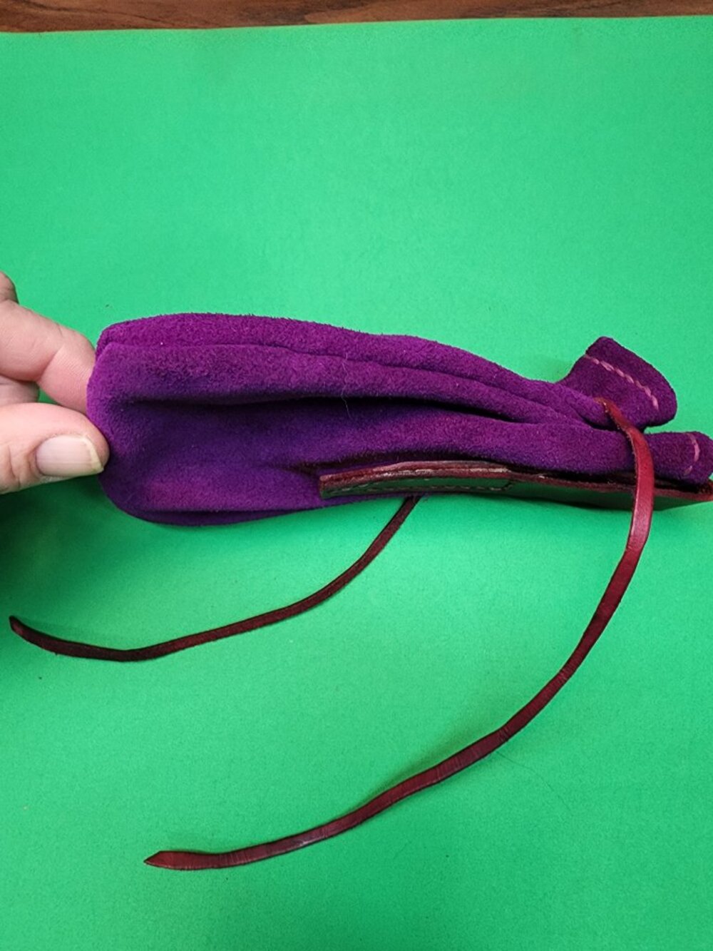 Handmade Suede Coin Pouch - Picture 5 of 7